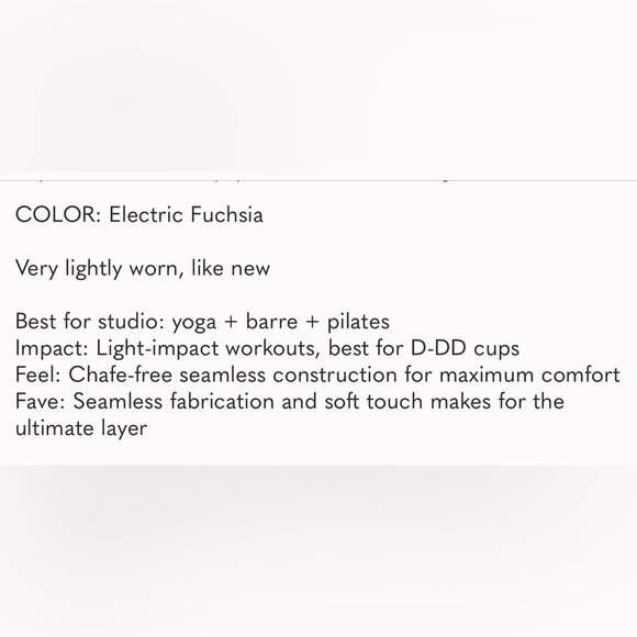 NWT Athleta Renew Bra in Electric Fuchsia, size Large (D-DD). - Picture 5 of 5